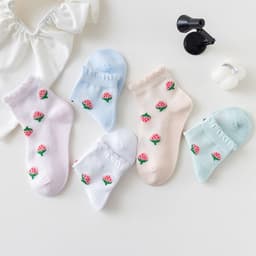 image-Strawberry Socks Children's Thin Socks Girls Medium Tube