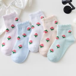 image-Strawberry Socks Children's Thin Socks Girls Medium Tube
