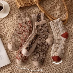 image-Socks Women's Socks Retro Ethnic Style Floral
