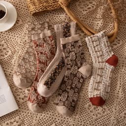 image-Socks Women's Socks Retro Ethnic Style Floral