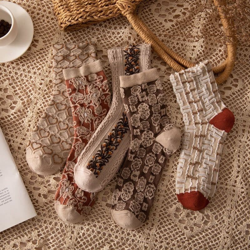 image-Socks Women's Socks Retro Ethnic Style Floral