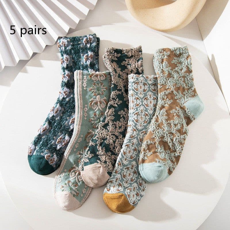 image-Socks Women's Socks Retro Ethnic Style Floral