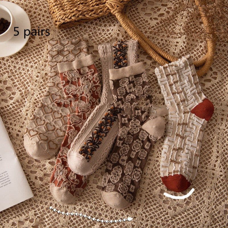 image-Socks Women's Socks Retro Ethnic Style Floral