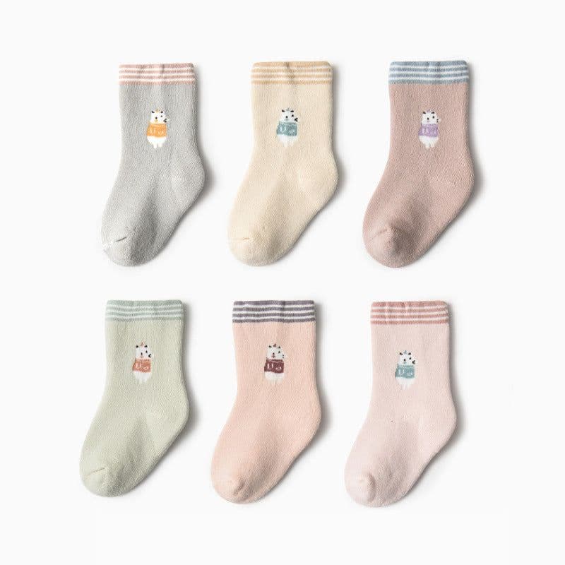 image-Baby Thickened Fleece Warm Loose Towel Socks