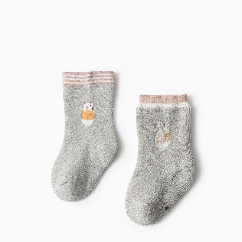 image-Baby Thickened Fleece Warm Loose Towel Socks