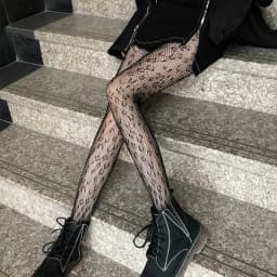 image-Lace White Stockings Pantyhose Women's Japanese Rose Long Tube
