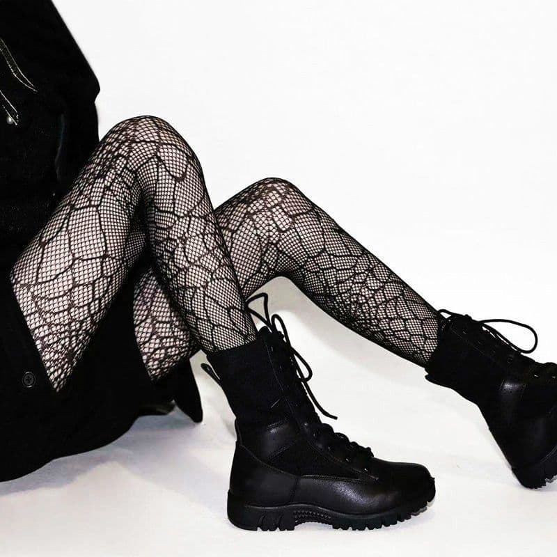 image-Lace White Stockings Pantyhose Women's Japanese Rose Long Tube