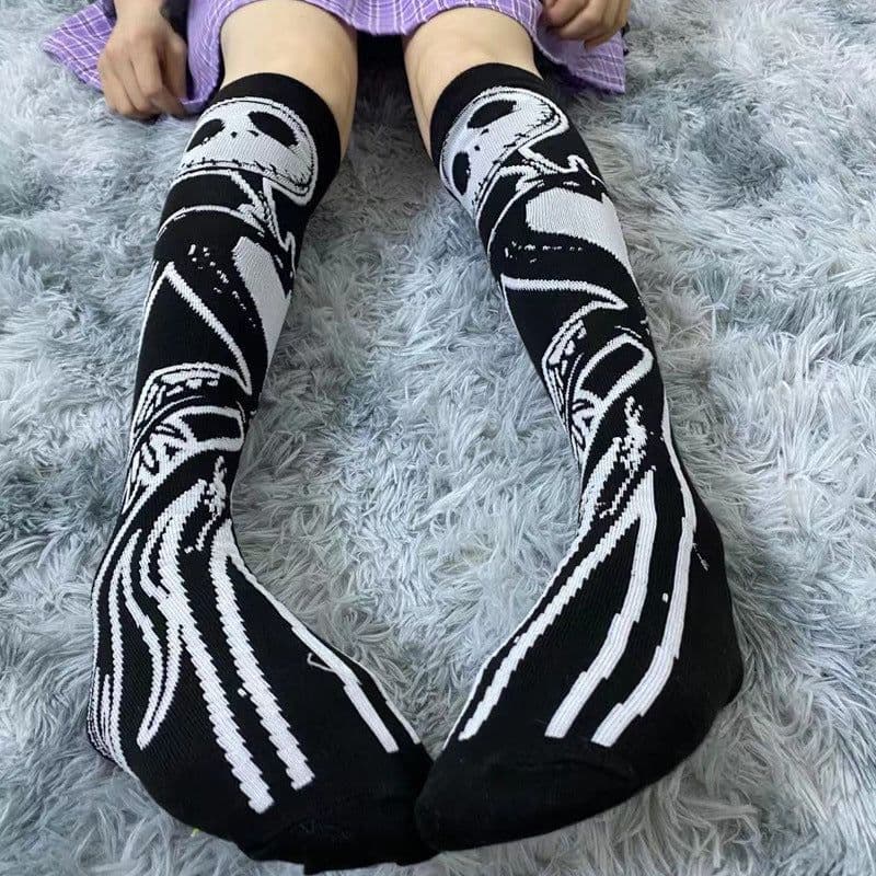 image-Trendy Fashion Stockings Lolita Medium Thick Jacquard Stockings
