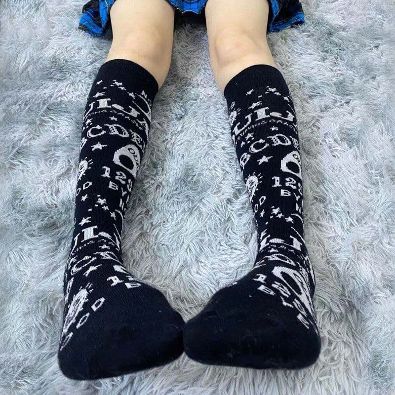 image-Trendy Fashion Stockings Lolita Medium Thick Jacquard Stockings