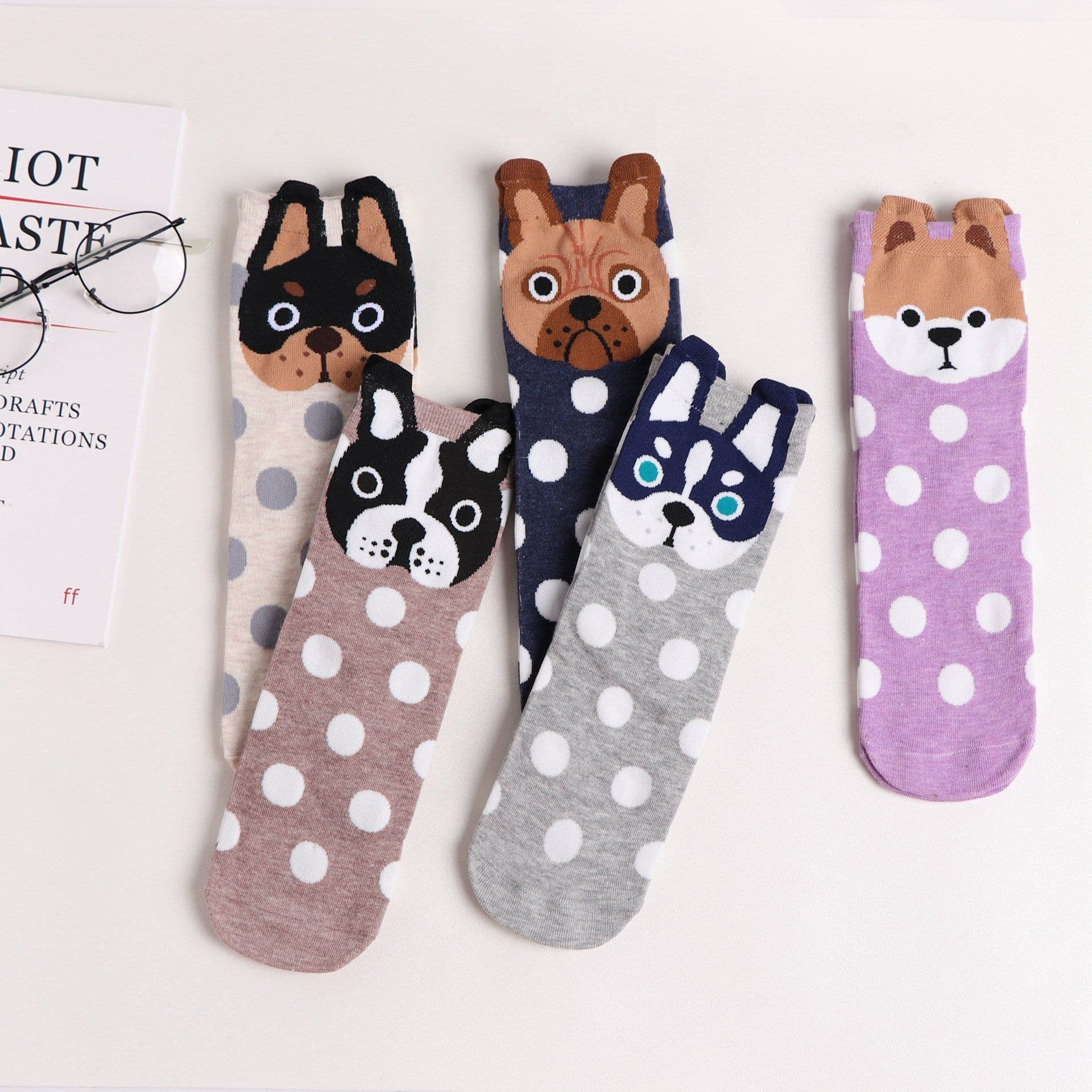 image-Cartoon Straight Women's Socks Animal Cute Women's Socks