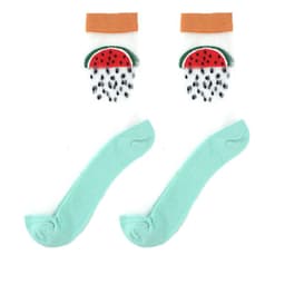 image-Thin Mid Tube Fashion Style Flower Forest Glass Stockings