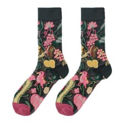 image-Thin Mid Tube Fashion Style Flower Forest Glass Stockings