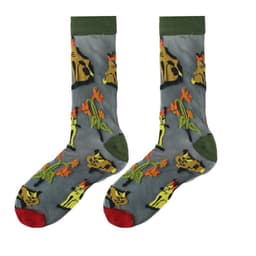 image-Thin Mid Tube Fashion Style Flower Forest Glass Stockings