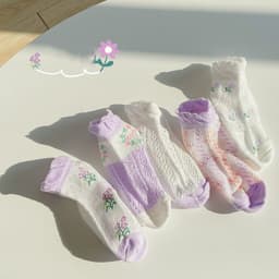 image-Cotton Bubble Mouth Lace Girls Socks