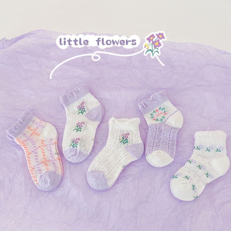 image-Cotton Bubble Mouth Lace Girls Socks