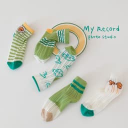 image-Cotton Bubble Mouth Lace Girls Socks