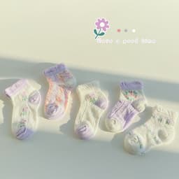 image-Cotton Bubble Mouth Lace Girls Socks