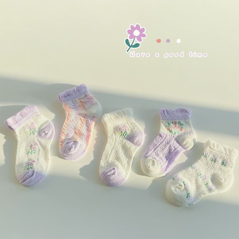 image-Cotton Bubble Mouth Lace Girls Socks