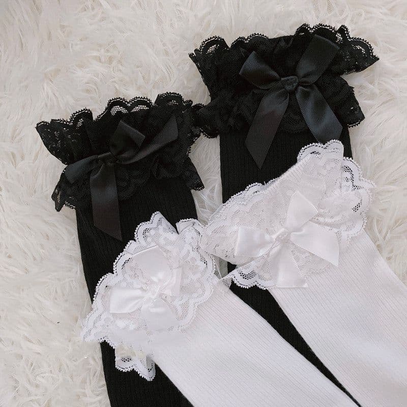 image-Japanese Over-the-knee Stockings Are Thin And Lace In Spring And Autumn
