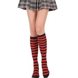 image-Japanese Women's Mid Tube Socks Pinstripe Knee Socks