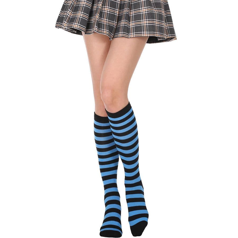 image-Japanese Women's Mid Tube Socks Pinstripe Knee Socks