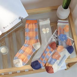 image-Cute Japanese Shattered Glass Silk Stockings