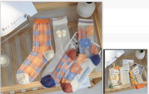 image-Cute Japanese Shattered Glass Silk Stockings