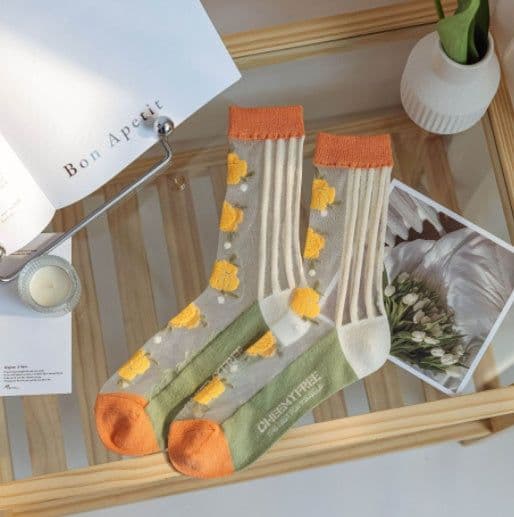 image-Summer Thin Cute Japanese Broken Glass Silk Stockings