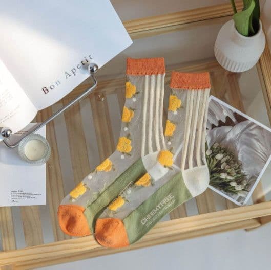 image-Summer Thin Cute Japanese Broken Glass Silk Stockings