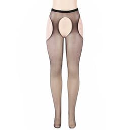 image-European And American Women's Rhinestone Hollow Pantyhose