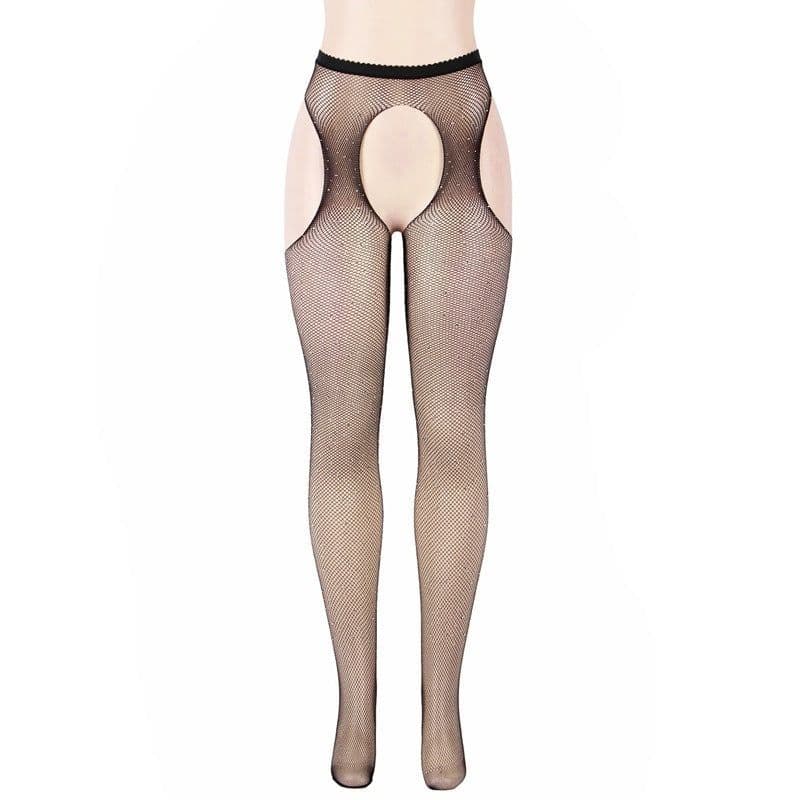 image-European And American Women's Rhinestone Hollow Pantyhose