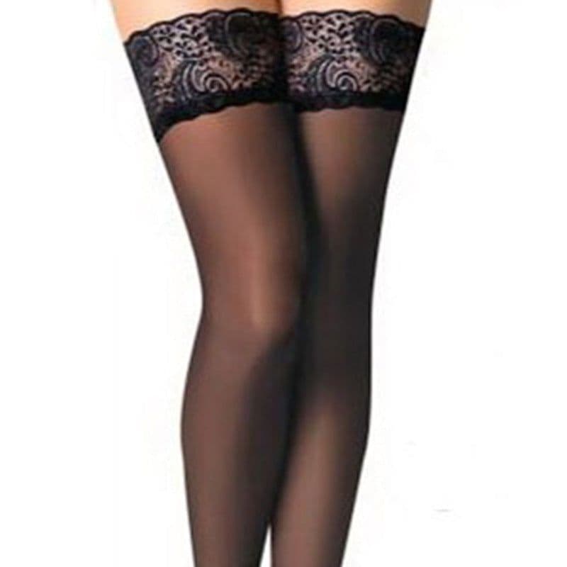 image-European And American Large Size Lace Black Stockings Garter
