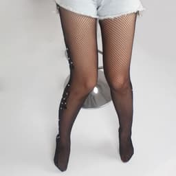 image-Women's Hot Drill Plus Size Rose Pantyhose Fishnet Tights