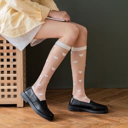 image-Women's New Love Glass Silk Stockings
