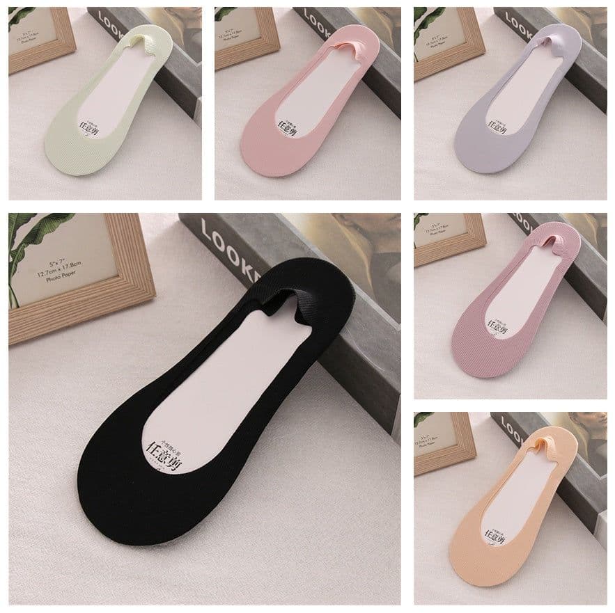 image-Women's Summer Non-slip Cotton Bottom Breathable Shallow Mouth Ice Stockings