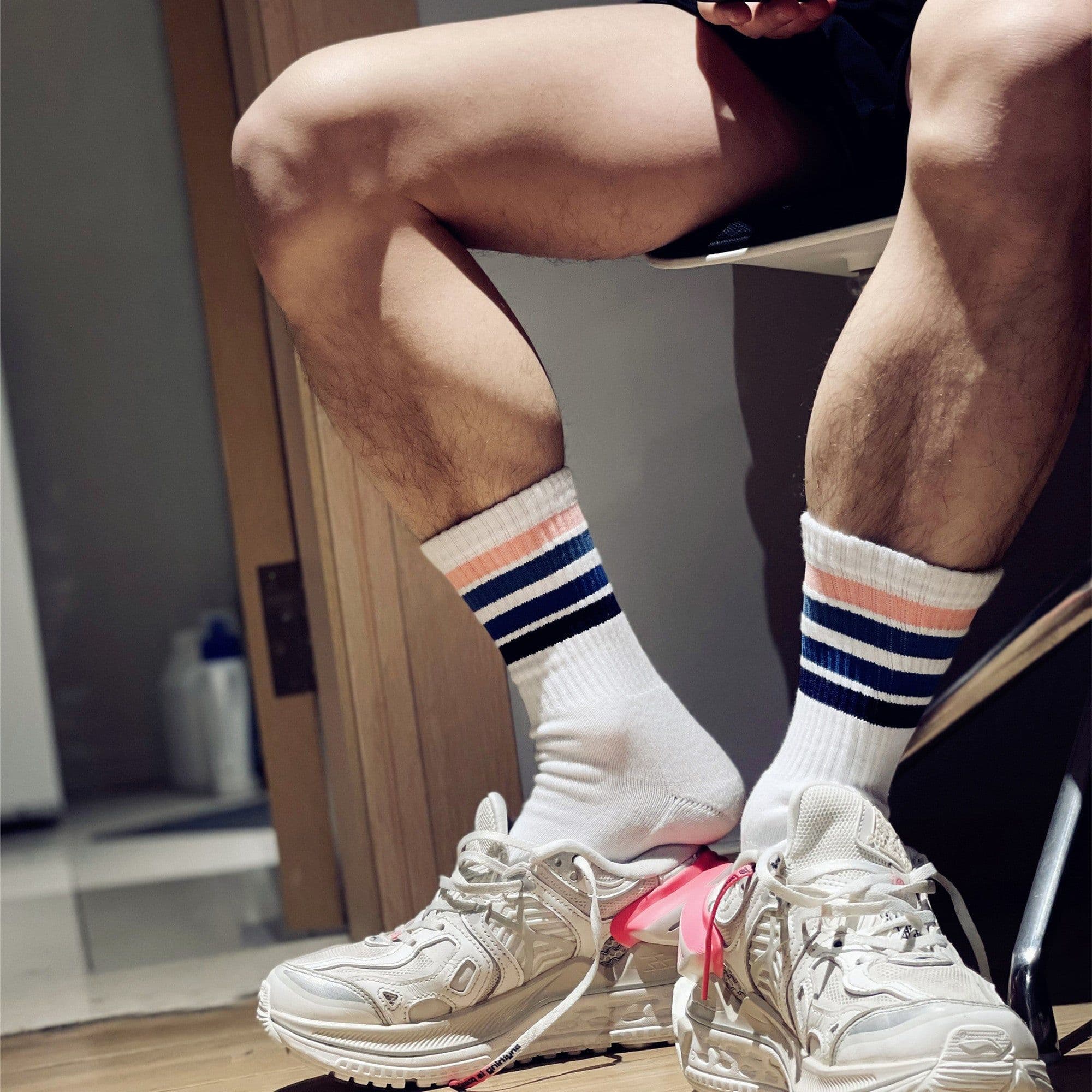 image-Men's Fashion Rainbow Sports Fitness Casual Socks