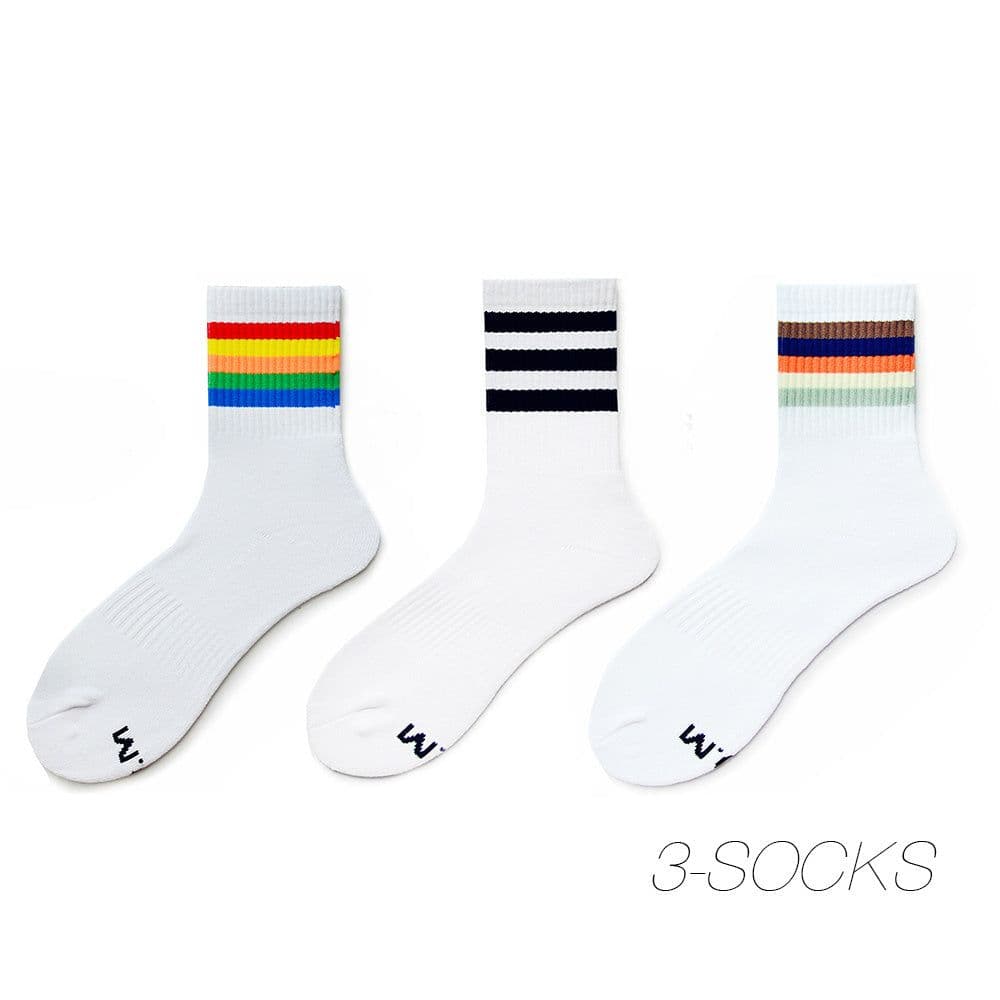 image-Men's Fashion Rainbow Sports Fitness Casual Socks
