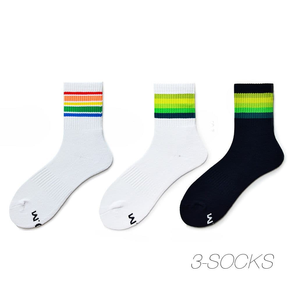 image-Men's Fashion Rainbow Sports Fitness Casual Socks