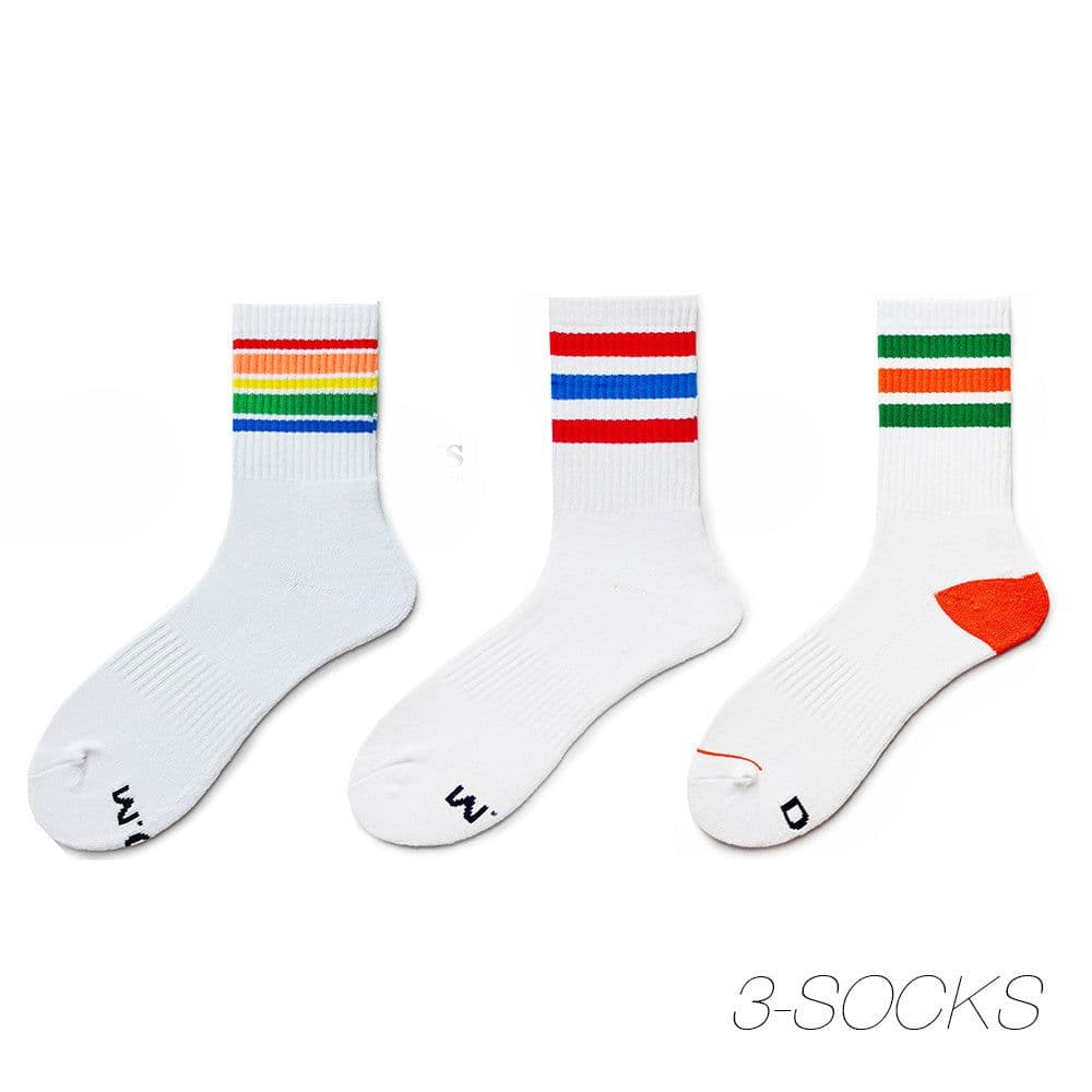image-Men's Fashion Rainbow Sports Fitness Casual Socks