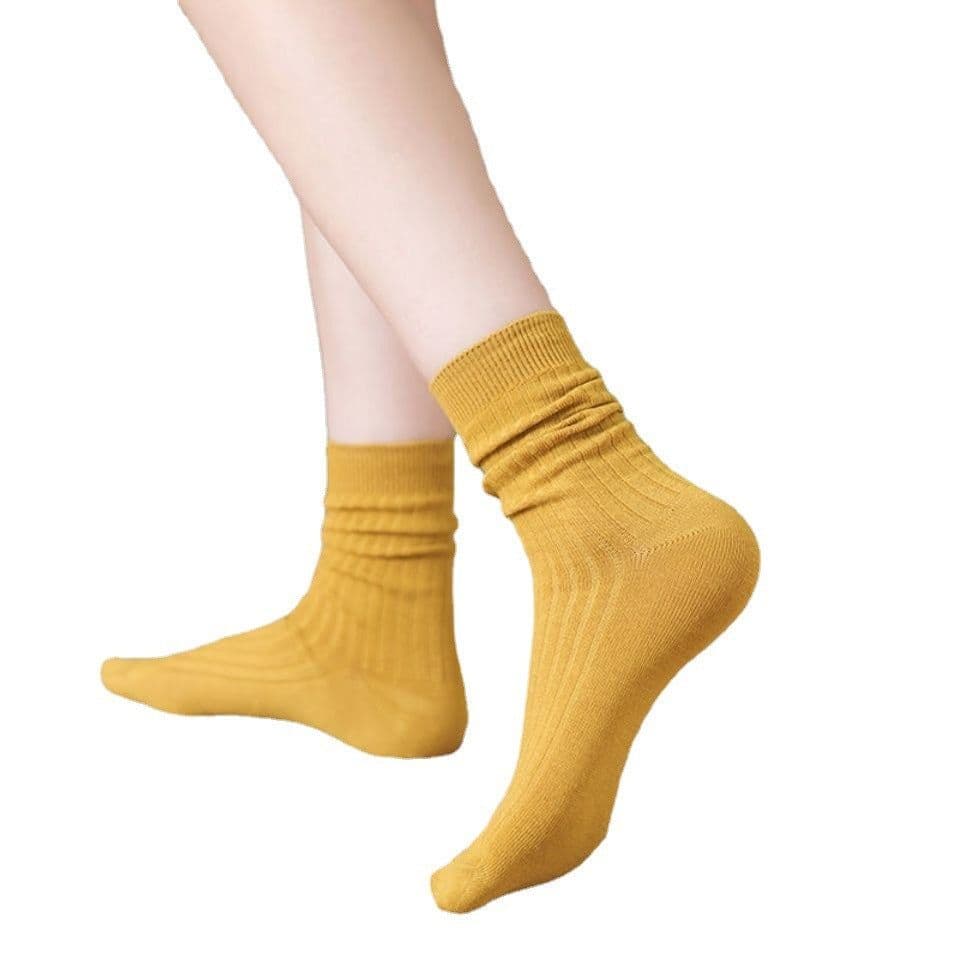 image-Socks Women's Mid-calf Length Socks Autumn And Winter Cotton Socks Students Korean Style Women's Socks Stockings Japanese Style Loose Socks