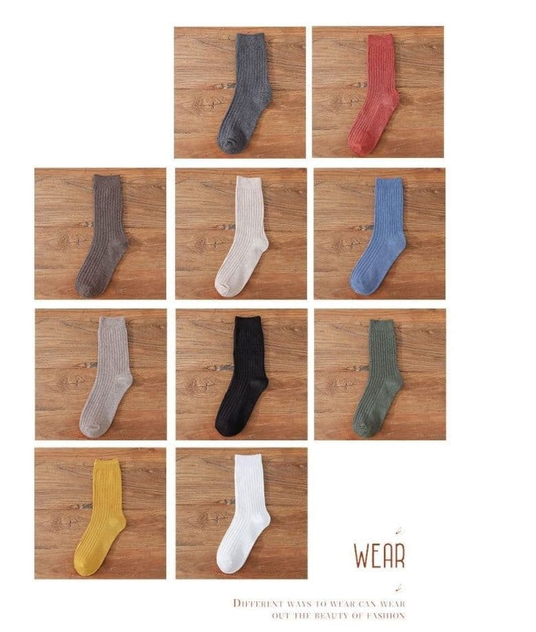 image-Socks Women's Mid-calf Length Socks Autumn And Winter Cotton Socks Students Korean Style Women's Socks Stockings Japanese Style Loose Socks