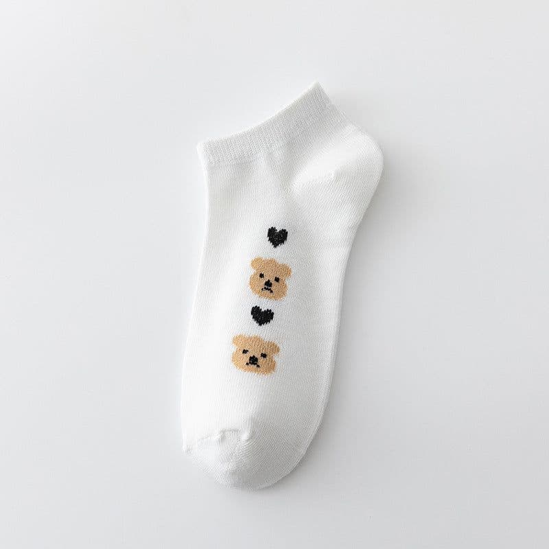 image-Socks Female Japanese Cartoon Shallow Mouth Casual Socks