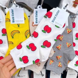 image-Ladies' New Vivid Color Japanese Snack Fruit Print Stockings