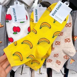 image-Ladies' New Vivid Color Japanese Snack Fruit Print Stockings