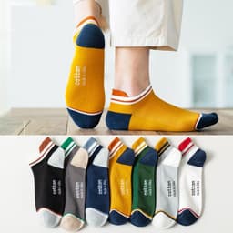 image-Socks Male Socks Sweat-absorbent Breathable Short Pure Cotton Socks Spring And Summer Thin Low-top Sports Mesh Men's Boat Socks