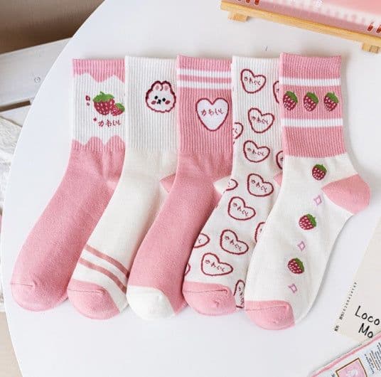image-Cute Japanese Korean College Style Cotton Summer Stockings