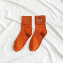 image-Fashion New Ladies Rainbow Embroidery Socks