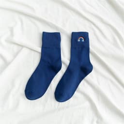 image-Fashion New Ladies Rainbow Embroidery Socks