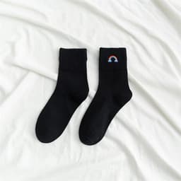 image-Fashion New Ladies Rainbow Embroidery Socks