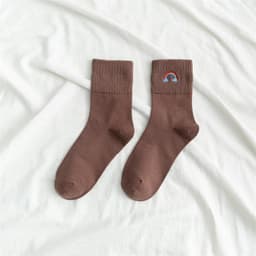 image-Fashion New Ladies Rainbow Embroidery Socks